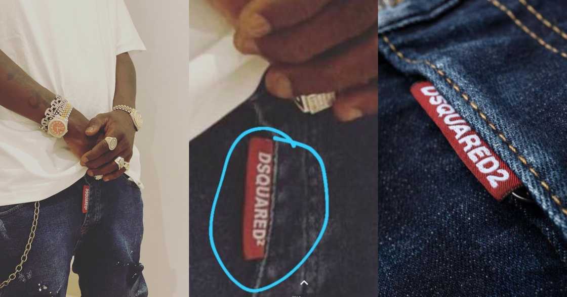 Shatta Wale 'Caught' For Wearing 'Fake' DSQUARED2 Jeans After Claiming Arnold's Shoe Cost GHC2.50 Shatta Wale 'Caught' For Wearing 'Fake' DSQUARED2 Jeans After Claiming Arnold's Shoe Cost GHC2.50