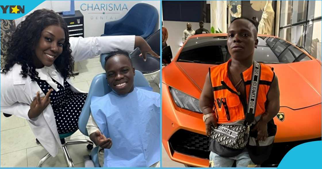 Photo of Shatta Bandle after getting a new set done by Dr Louisa Satekla. Photo of Shatta Bandle after getting a new set done by Dr Louisa Satekla.