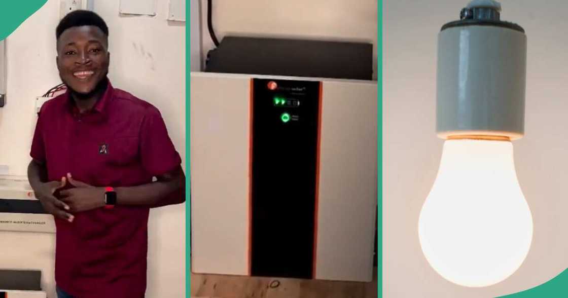 Man installs solar for home use in Nigeria. Man installs solar for home use in Nigeria.