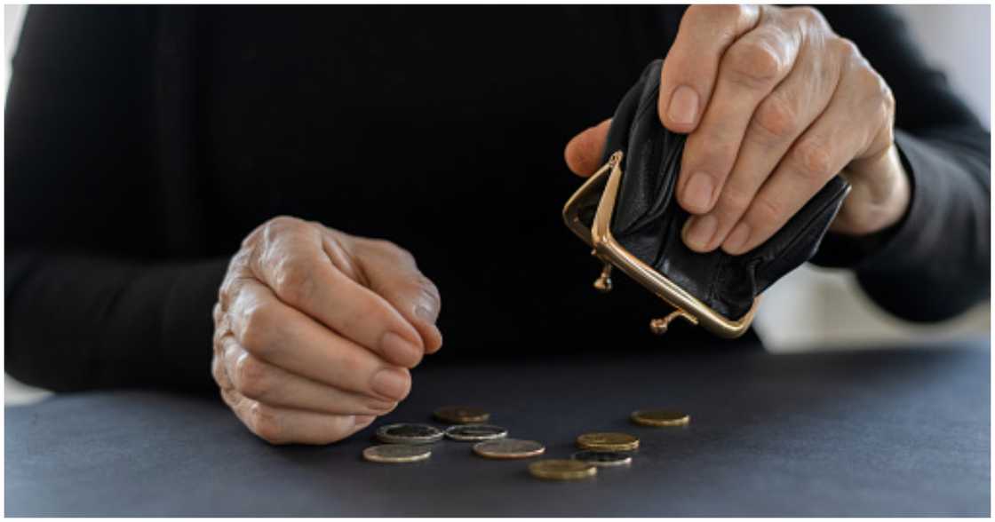 Counting the little money left Counting the little money left