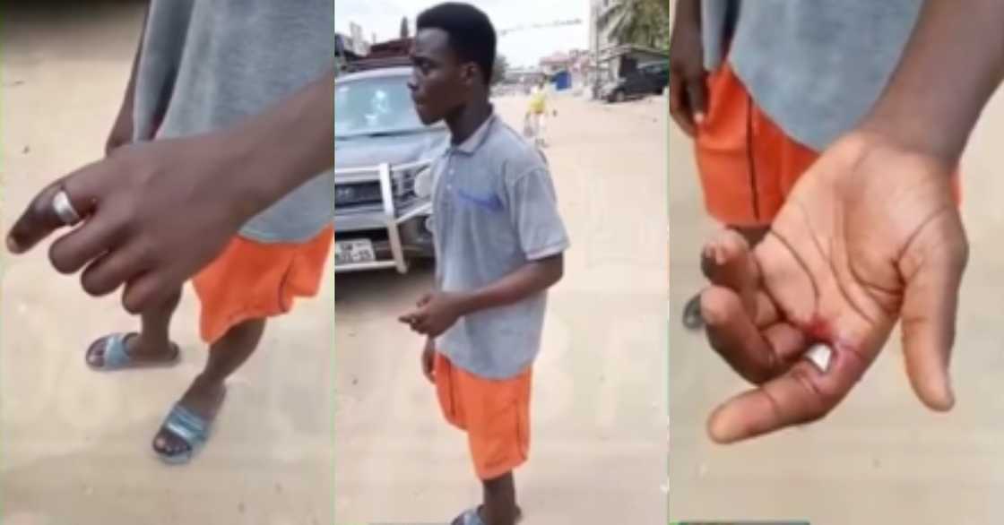 Boy at Kasoa's finger getting 'eaten' up by 'sakawa' ring belonging to a friend