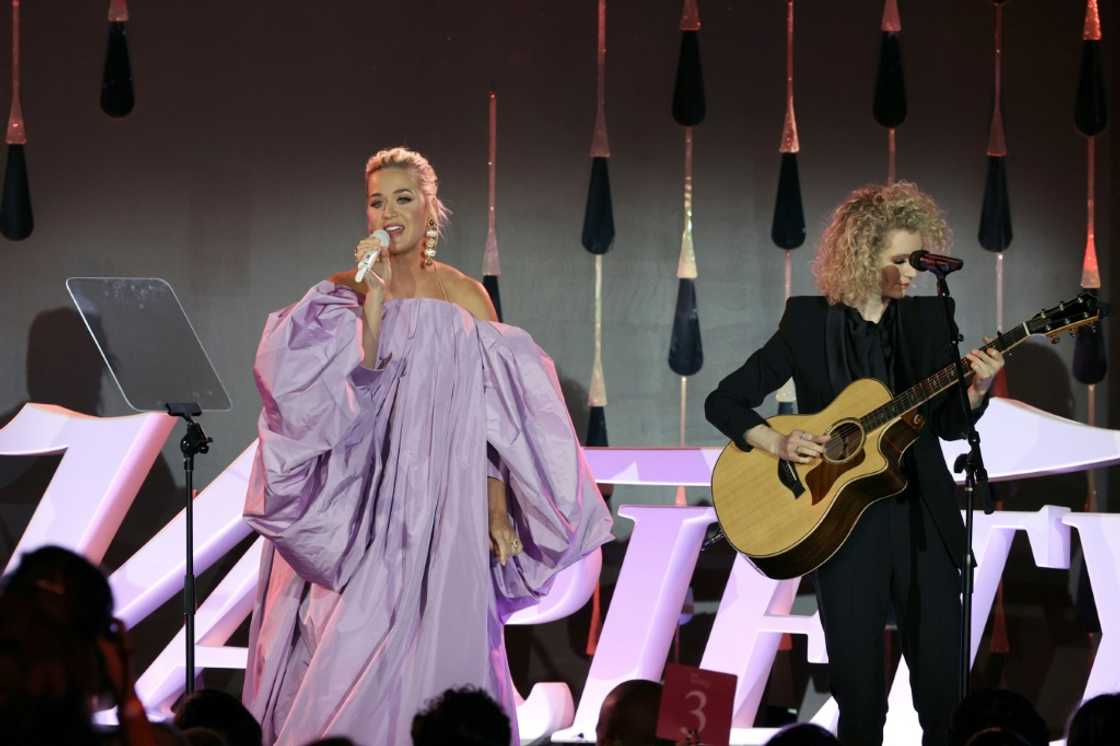 The real Katy Perry on stage in Beverly Hills earlier this week The real Katy Perry on stage in Beverly Hills earlier this week