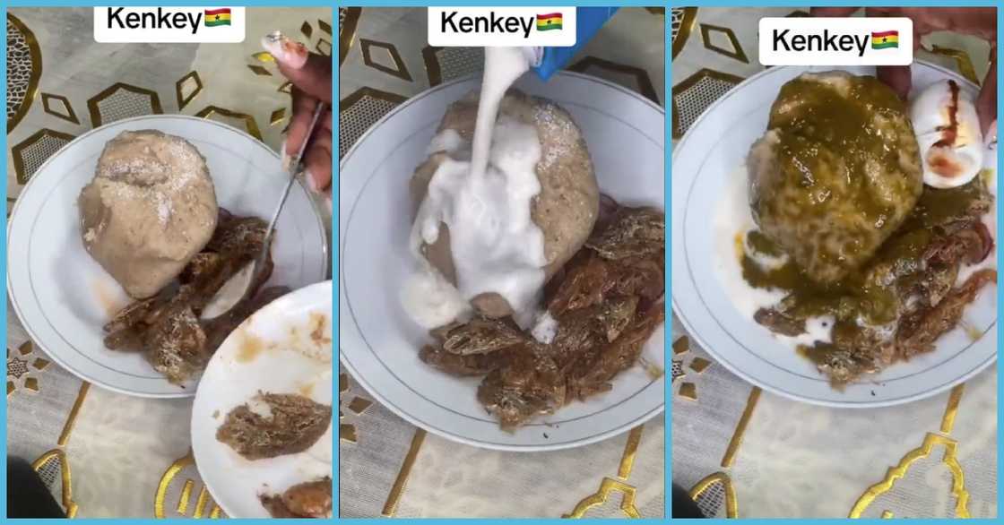 Kenkey with sugar and milk Kenkey with sugar and milk