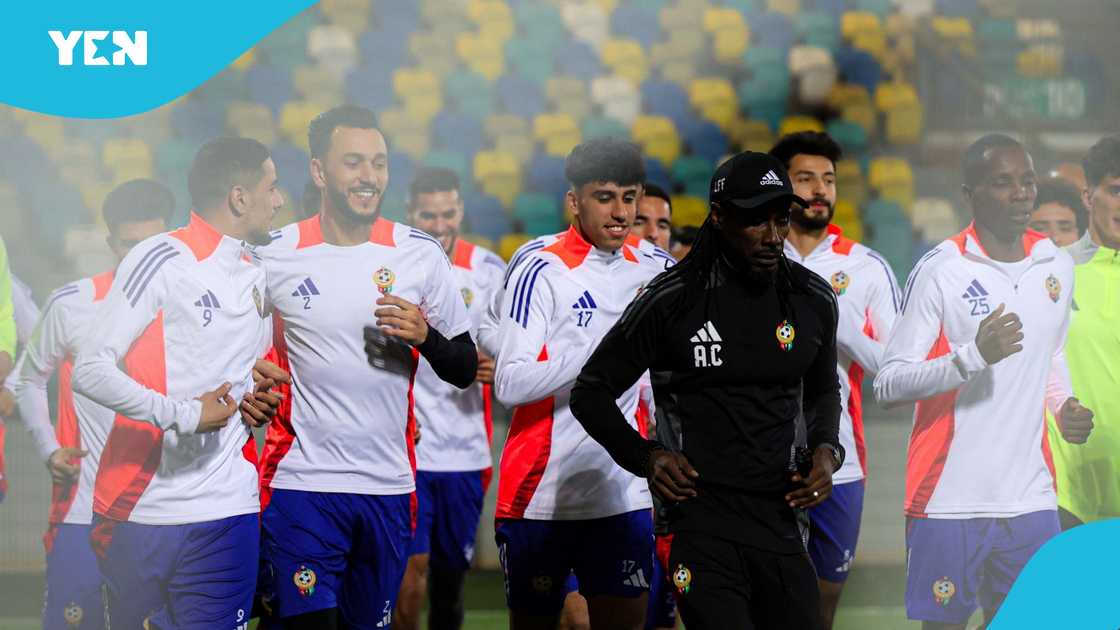Libya national football team training ahead of a 2025 AFCON qualifier against Senegal in March 2025 Libya national football team training ahead of a 2025 AFCON qualifier against Senegal in March 2025
