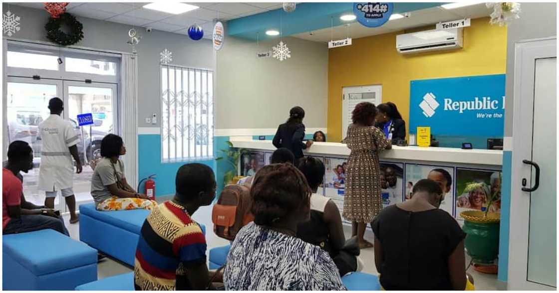 People at a bank to secure loans People at a bank to secure loans