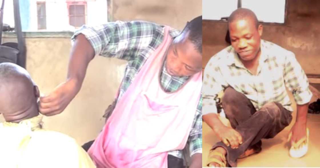 I got paralysed at an early age from injection - Physically challenged barber shares emotional story I got paralysed at an early age from injection - Physically challenged barber shares emotional story