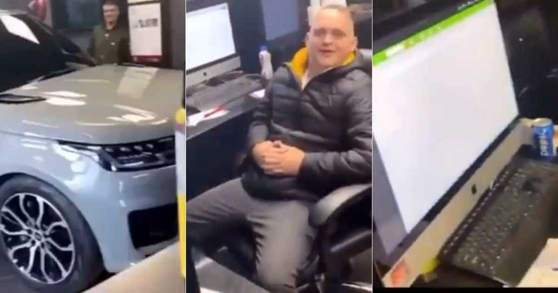 South Africans are reacting to a hilarious video of a luxury car office. Image: @AndreYardman/Twitter South Africans are reacting to a hilarious video of a luxury car office. Image: @AndreYardman/Twitter