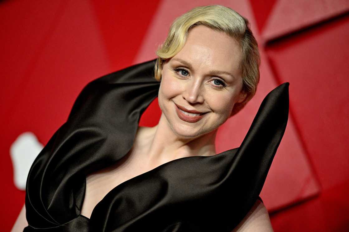 Gwendoline Christie in a black structured dress as she attends The Fashion Awards 2023 Gwendoline Christie in a black structured dress as she attends The Fashion Awards 2023
