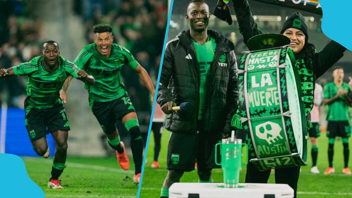 Osman Bukari celebrates after scoring winner against Sporting KC. Osman Bukari celebrates after scoring winner against Sporting KC.