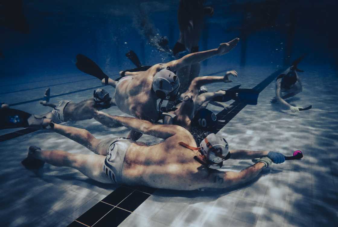 Underwater hockey players compete during the Underwater Hockey U-24 Turkiye Championship in Ankara, Turkiye