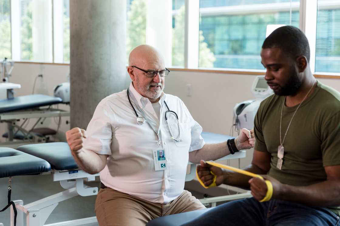 A man in physiotherapy A man in physiotherapy
