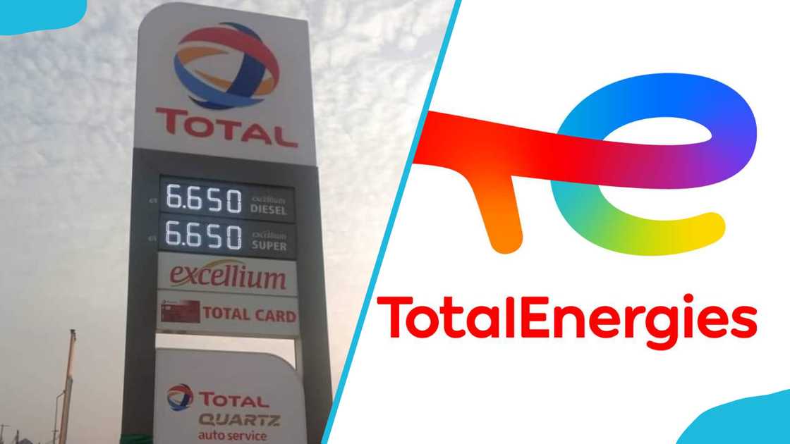 TotalEnergies fuel station and the TotalEnergies logo TotalEnergies fuel station and the TotalEnergies logo