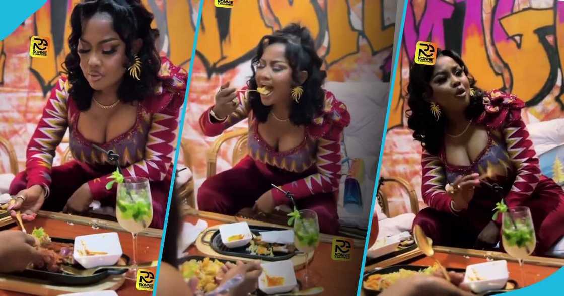 Nana Ama McBrown eating Nana Ama McBrown eating