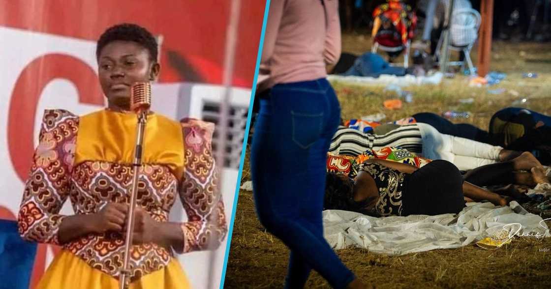 People sleeping at Afua Asantewaa's sing-a-thon People sleeping at Afua Asantewaa's sing-a-thon