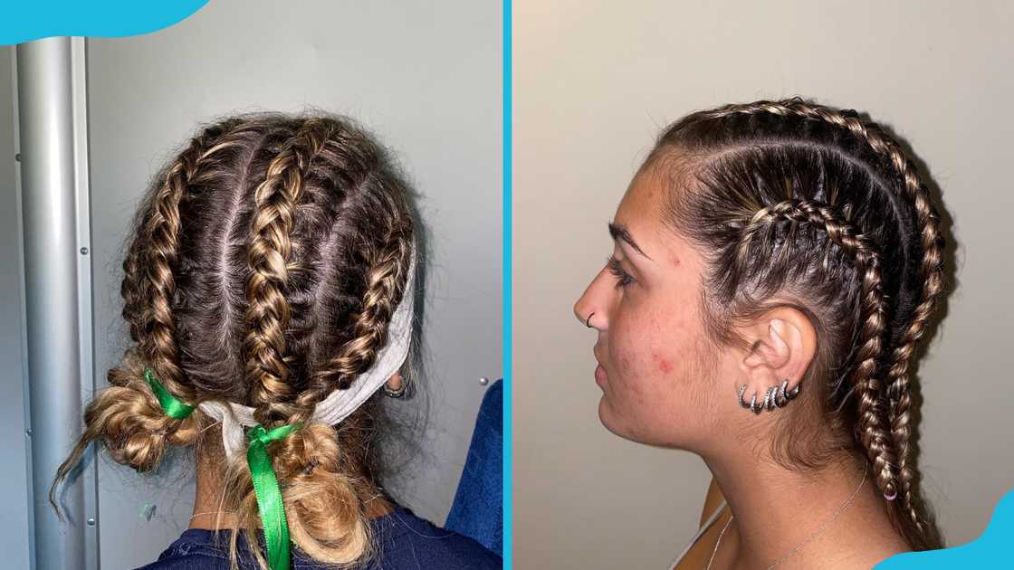 Double-bun Dutch braids Double-bun Dutch braids