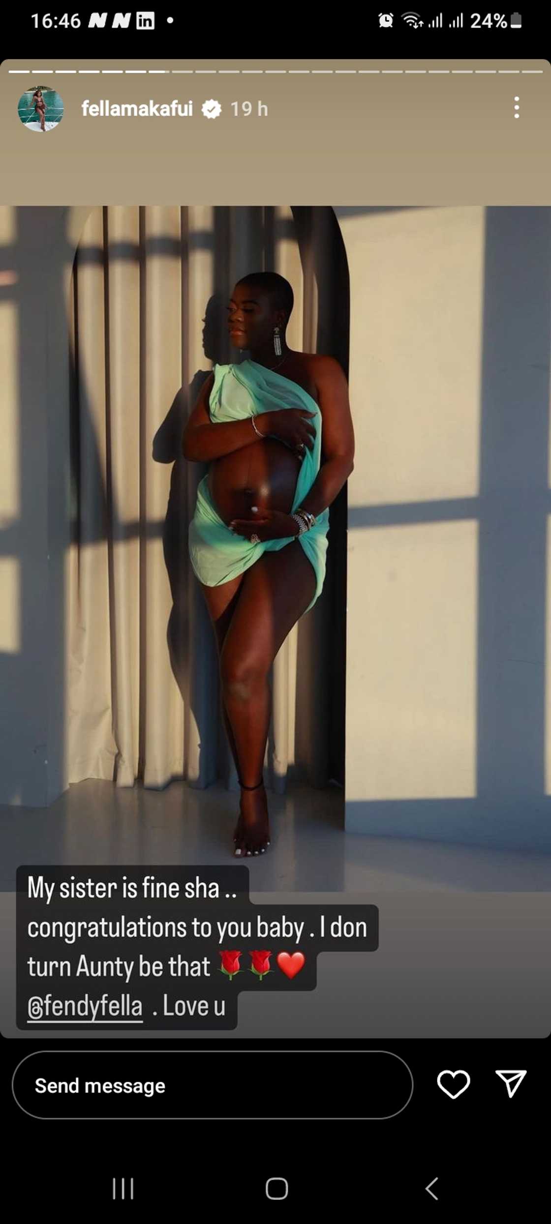 Fella Makafui's sister's baby bump Fella Makafui's sister's baby bump