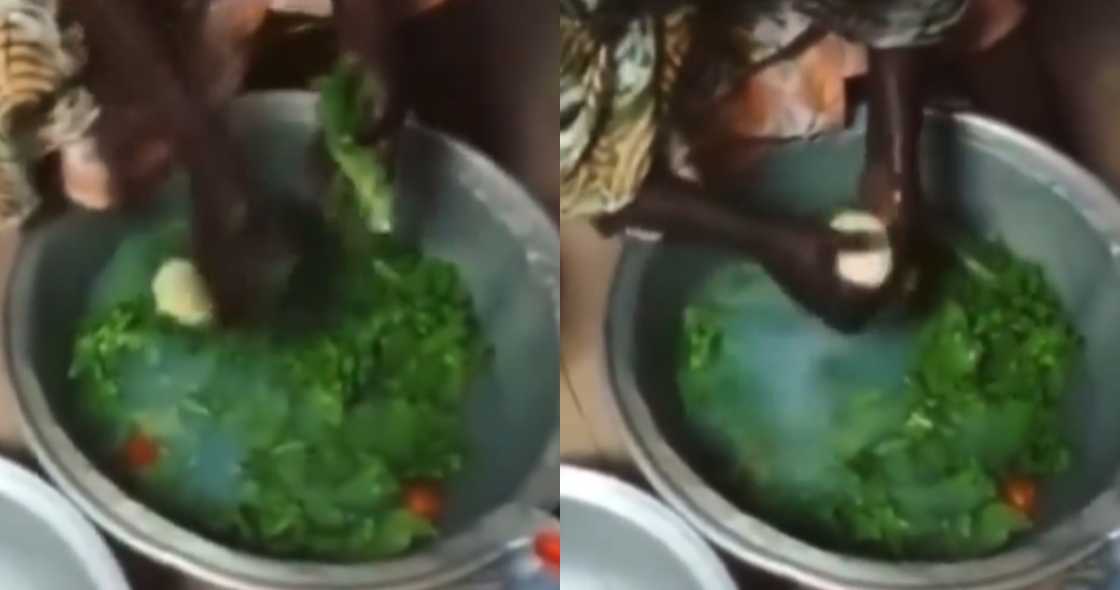 Market woman spotted washing lettuce with soap in video Market woman spotted washing lettuce with soap in video