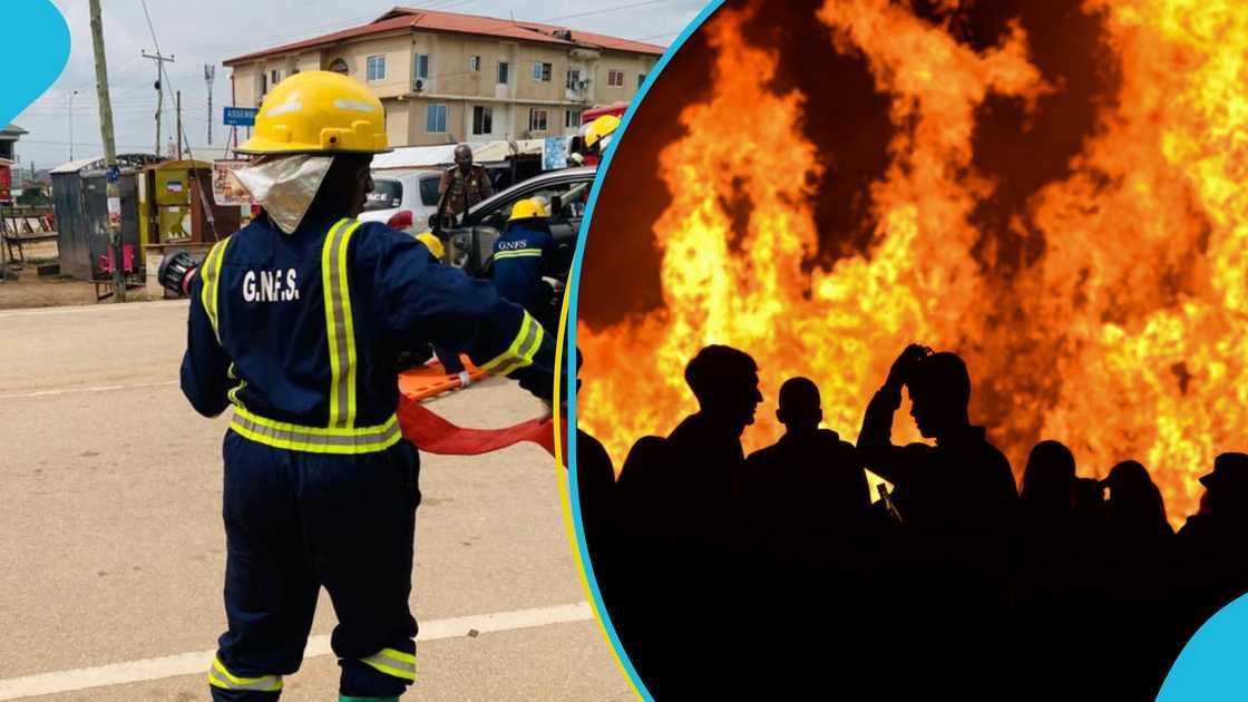 Ghanaian teacher, New Edubiase, Ashanti Region, fire outbreak, Ghana National Fire Service Ghanaian teacher, New Edubiase, Ashanti Region, fire outbreak, Ghana National Fire Service