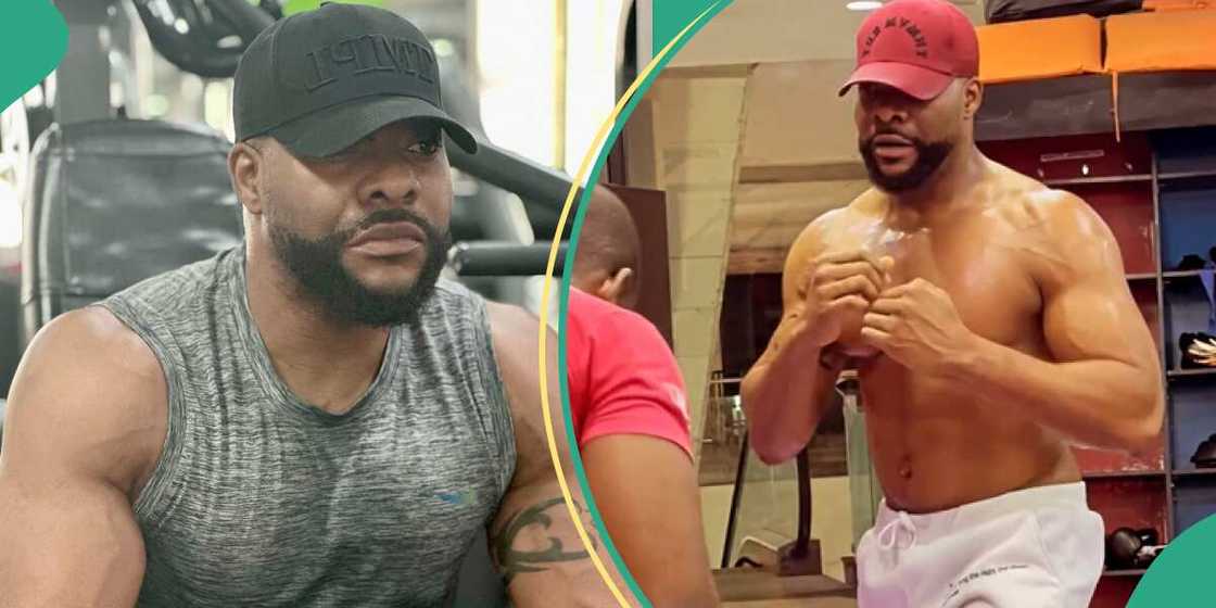 Actor Bolanle Ninalowo shares video of him doing boxing training. Actor Bolanle Ninalowo shares video of him doing boxing training.