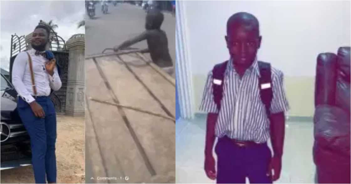 Joy as Ghanaian 'rich boy' changes the life of poor boy seen pushing a truck on the street for food Joy as Ghanaian 'rich boy' changes the life of poor boy seen pushing a truck on the street for food