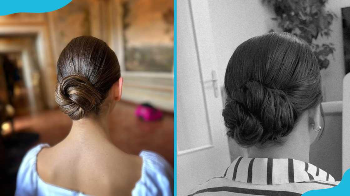 Ladies in chignon hairstyles