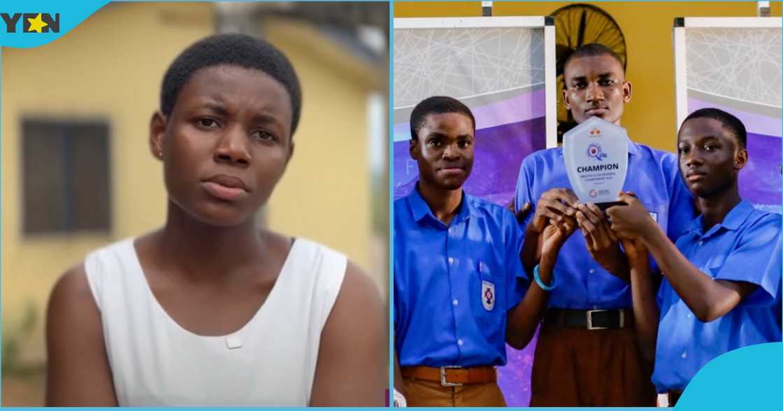 Photo Nsein SHS student Richlove Oduro and Presec NSMQ contestants.