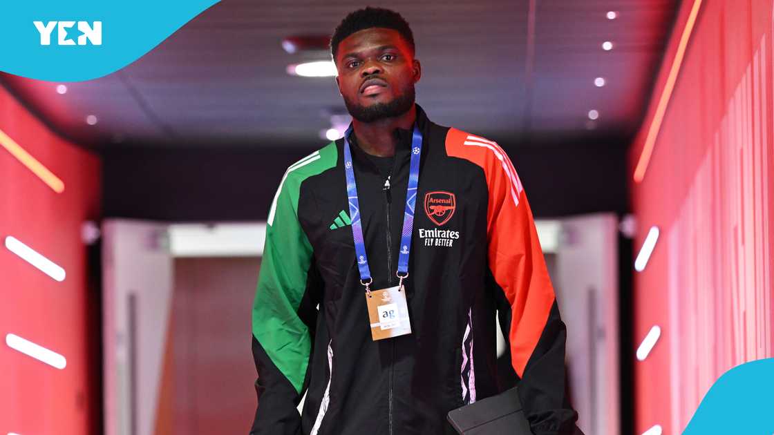 Thomas Partey, Arsenal, Emirates Stadium, UCL, Champions League, semi-final, PSG Thomas Partey, Arsenal, Emirates Stadium, UCL, Champions League, semi-final, PSG