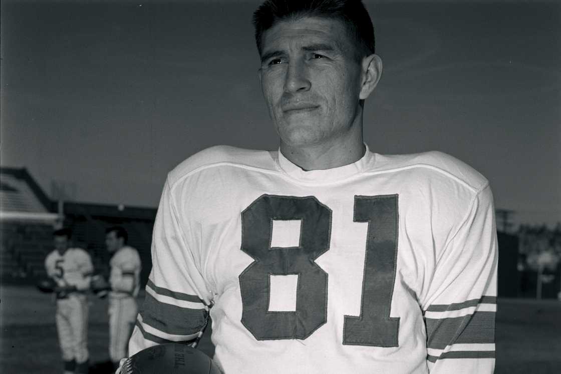 A black and white photo of Harlon Hill A black and white photo of Harlon Hill