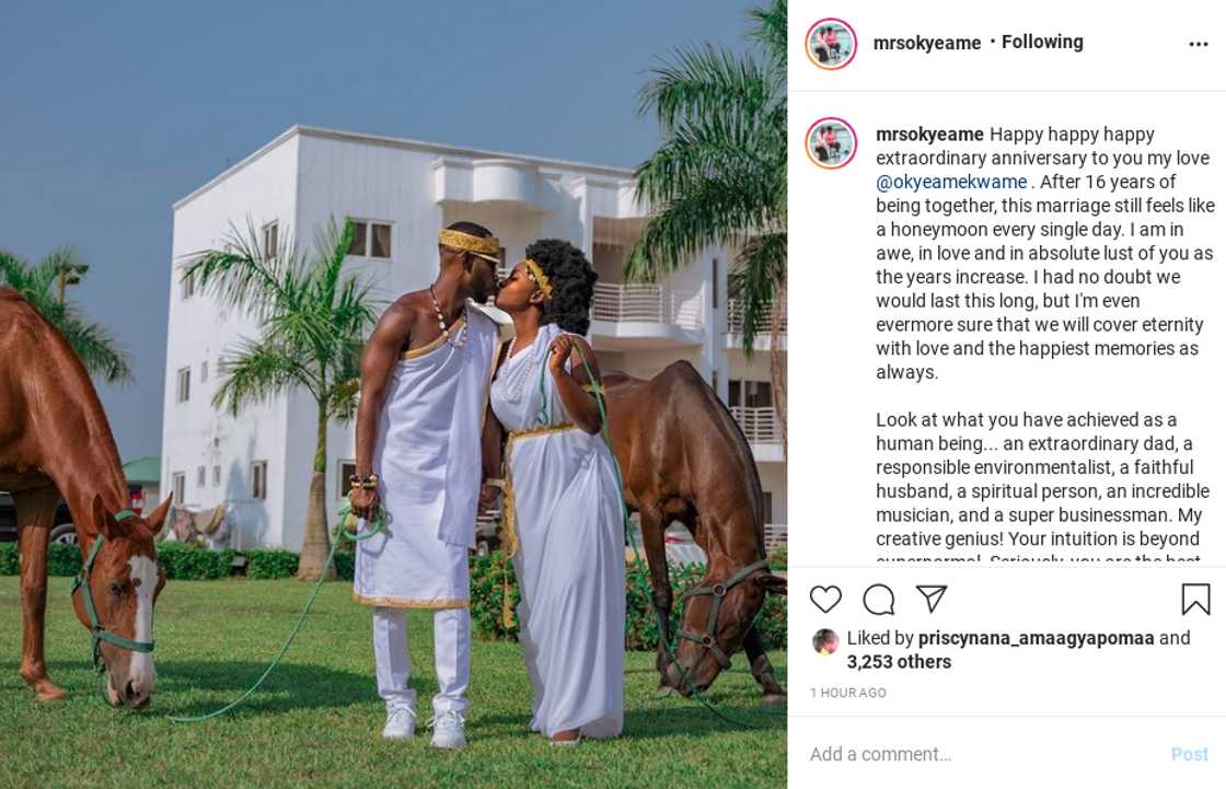 Okyeame Kwame and Annica celebrate 12th wedding anniversary (photos)