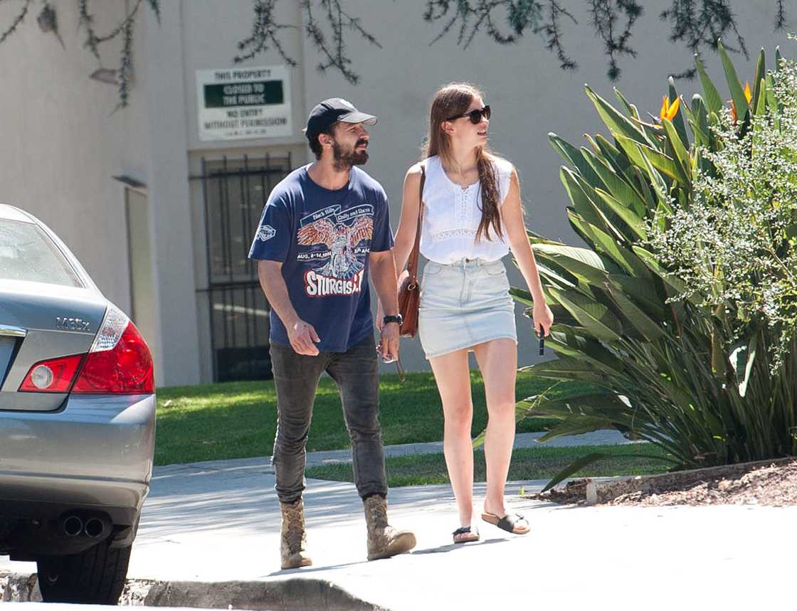 Shia LaBeouf and Mia Goth are seen in Hollywood.