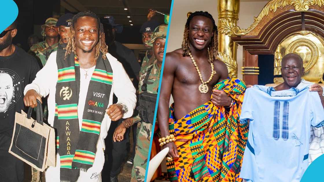 Jeremy Doku, Chef Abbys, Jeremy Doku meets Otumfuo, Jeremy Doku in Ghana, Manchester City, Ghanaian foods Jeremy Doku, Chef Abbys, Jeremy Doku meets Otumfuo, Jeremy Doku in Ghana, Manchester City, Ghanaian foods