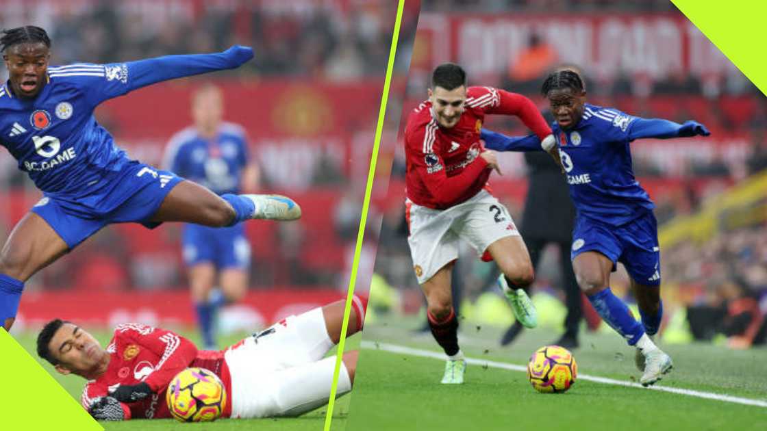 Fatawu Issahaku impresses in Leicester's game against Manchester United.