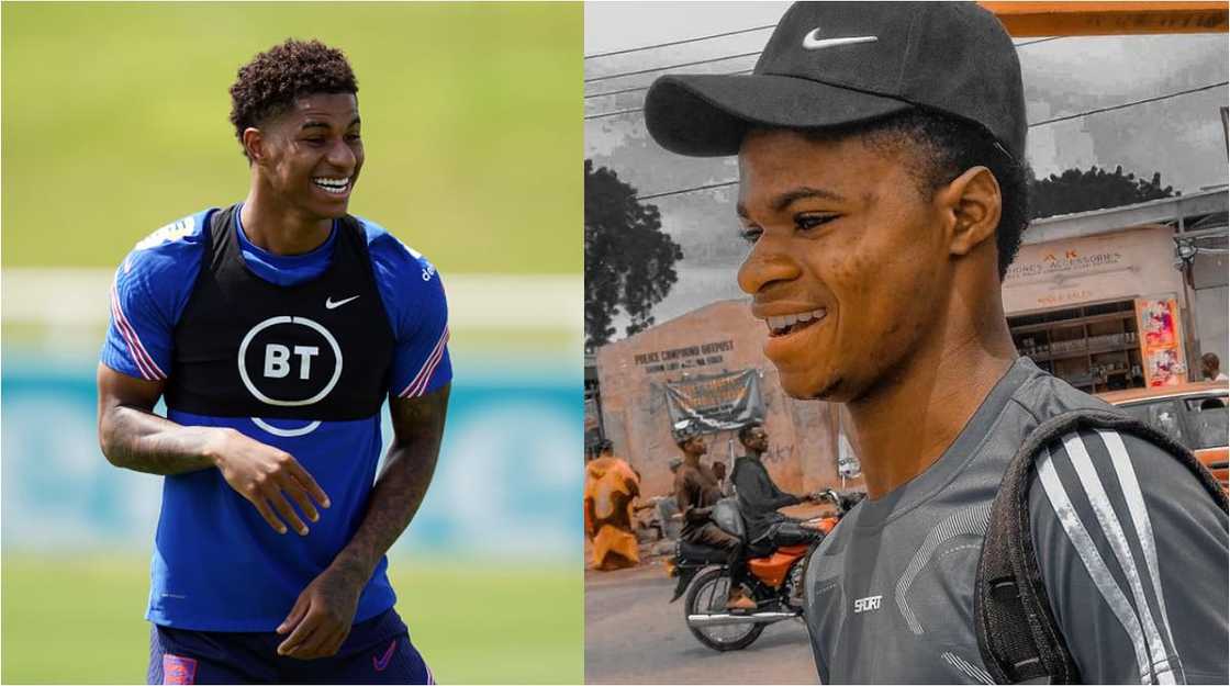 Nigerian Footballer Named Favour Claims He Looks Like Marcus Rashford in Stunning Photos