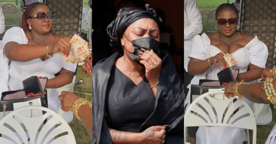 Tracey Boakye Dashes Money to People At Afia Schwar’s Father’s Funeral As They Linked Up in Video Tracey Boakye Dashes Money to People At Afia Schwar’s Father’s Funeral As They Linked Up in Video
