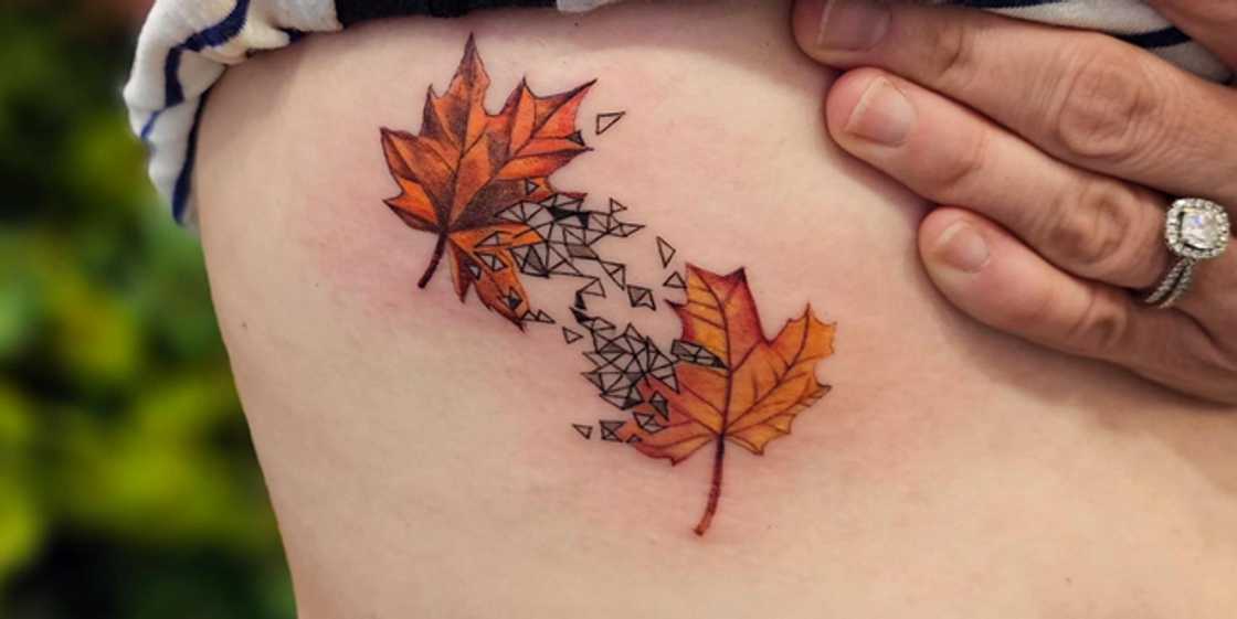 Maple leaf tattoo