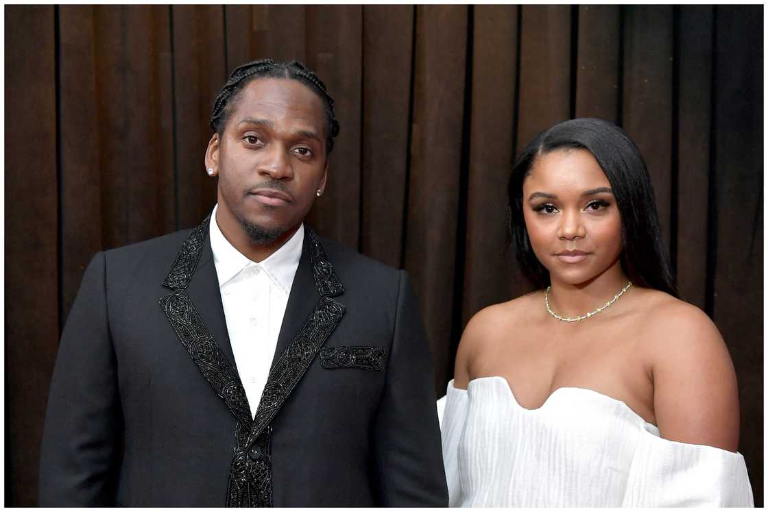 Pusha T and Virginia Williams attend the 61st Annual GRAMMY Awards