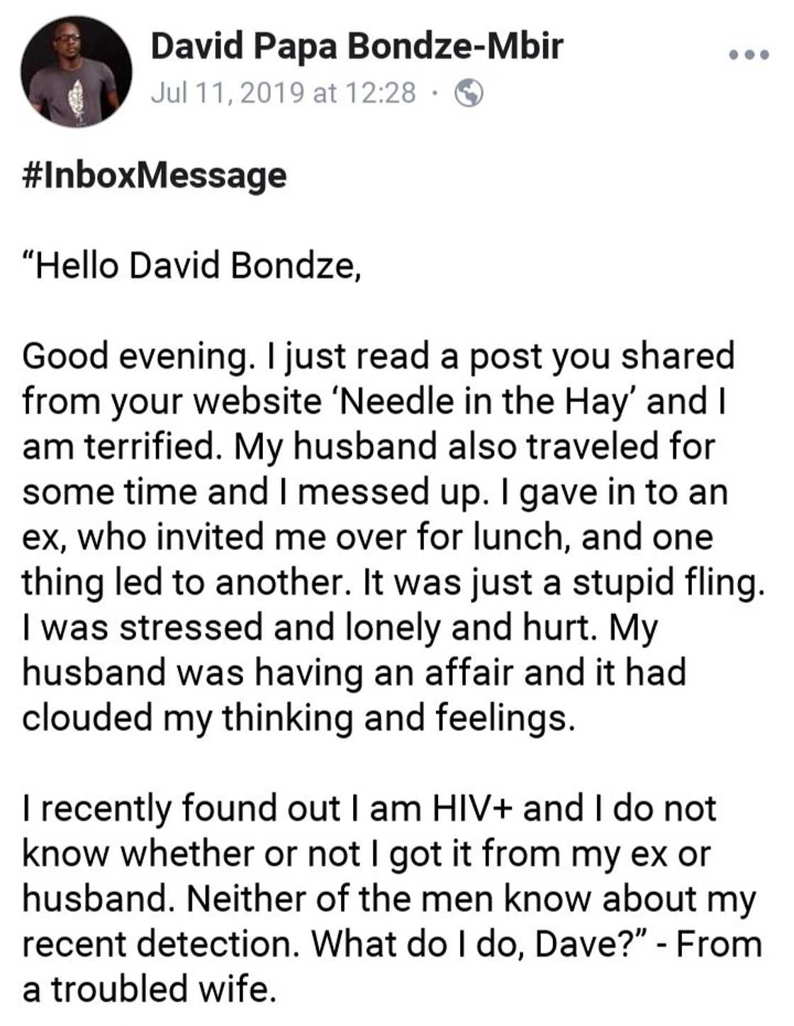 I cheated on my husband and now I have AIDS - Married woman shares sad story I cheated on my husband and now I have AIDS - Married woman shares sad story