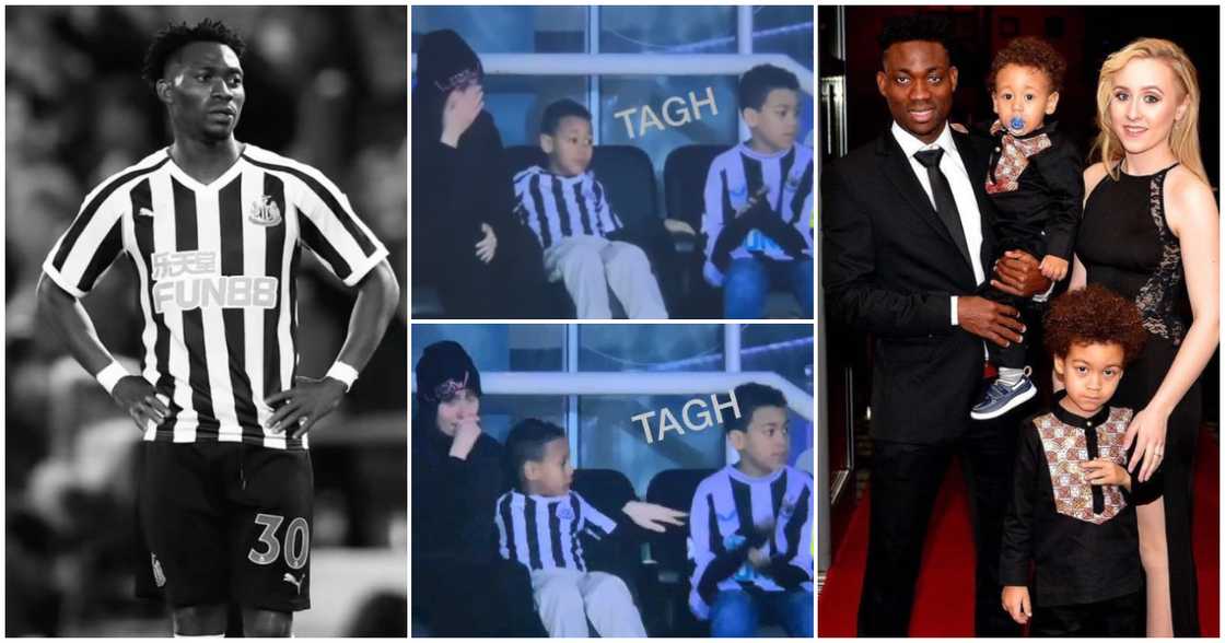 Christian Atsu's wife and children at Newcastle game