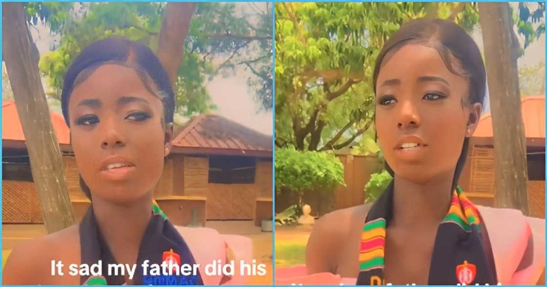 Ghanaian lady breaks down on graduation day as she misses dad Ghanaian lady breaks down on graduation day as she misses dad