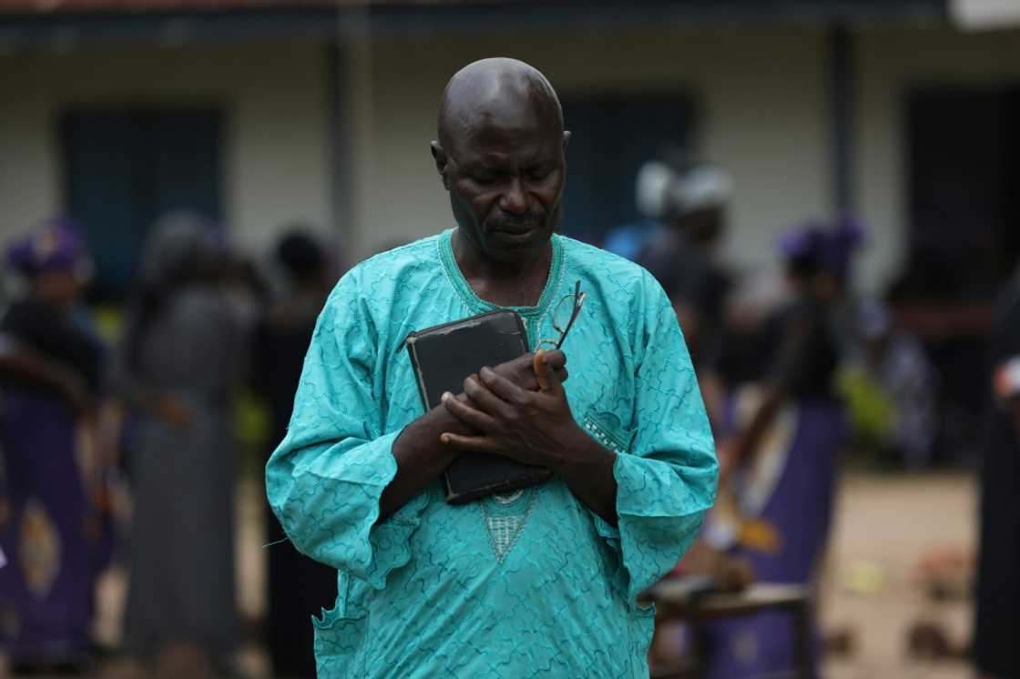 A father prays for the return of his children after students were abducted from Bethel Baptist High School in Kaduna state last year A father prays for the return of his children after students were abducted from Bethel Baptist High School in Kaduna state last year