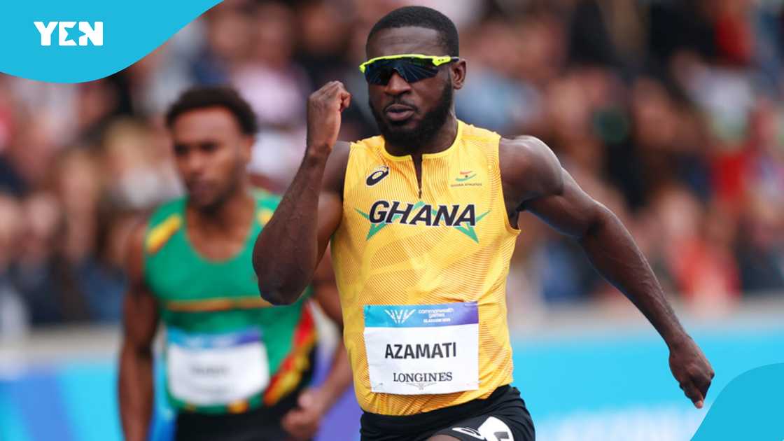 Glasgow 2026, Emmanuel Eseme, Eseme wins gold in Men's 100m final, Benjamin Azamati, Azamati finishes seventh, Commonwealth Games 2026, Eseme sets Commonwealth Games Record, Lachlan Kennedy, Kayinsola Ajayi. Glasgow 2026, Emmanuel Eseme, Eseme wins gold in Men's 100m final, Benjamin Azamati, Azamati finishes seventh, Commonwealth Games 2026, Eseme sets Commonwealth Games Record, Lachlan Kennedy, Kayinsola Ajayi.