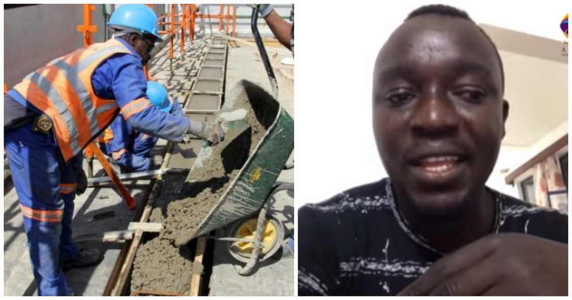 Ghanaian young man shares how much he makes as a construction worker and a security man. Ghanaian young man shares how much he makes as a construction worker and a security man.