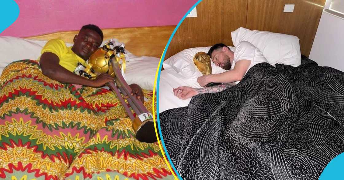 Messi: Ghanaian player recreates Messi's World Cup trophy picture