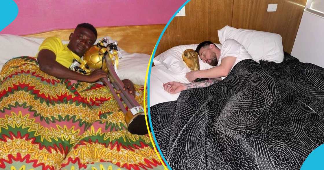 Messi: Ghanaian player recreates Messi's World Cup trophy picture Messi: Ghanaian player recreates Messi's World Cup trophy picture
