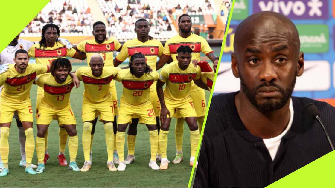 Ghana coach Otto Addo and the Angolan team. Ghana coach Otto Addo and the Angolan team.
