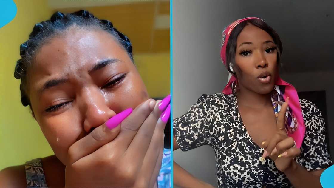 Ghanaian lady, shed tears, painful heartbreak, boyfriend, jilted, TikTok video of lady crying