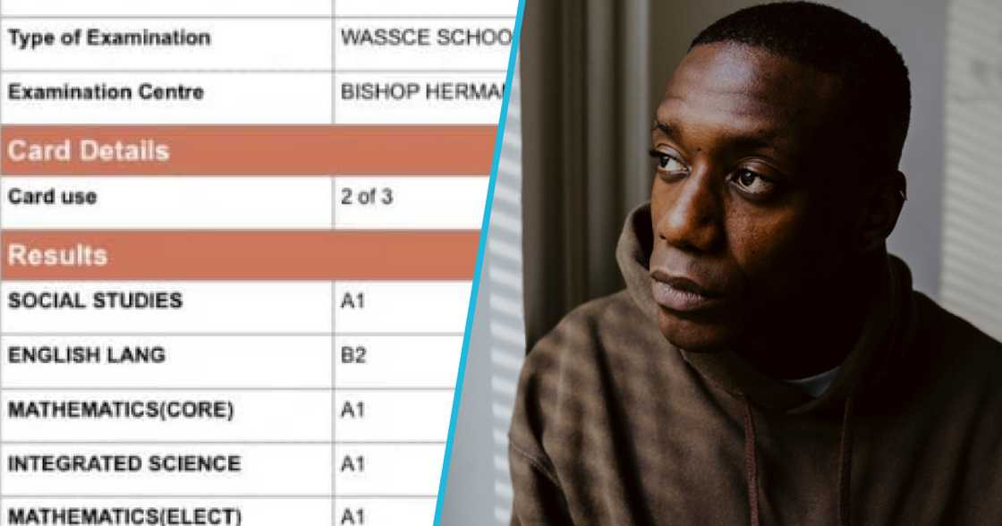 Photos of Kwame Desmond Dzekey's WASSCE results. Photos of Kwame Desmond Dzekey's WASSCE results.