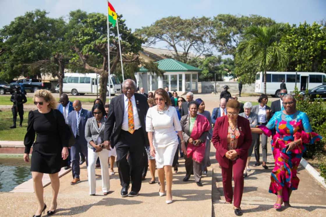 Pelosi, delegation pay homage at Kwame Nkrumah Memorial Park