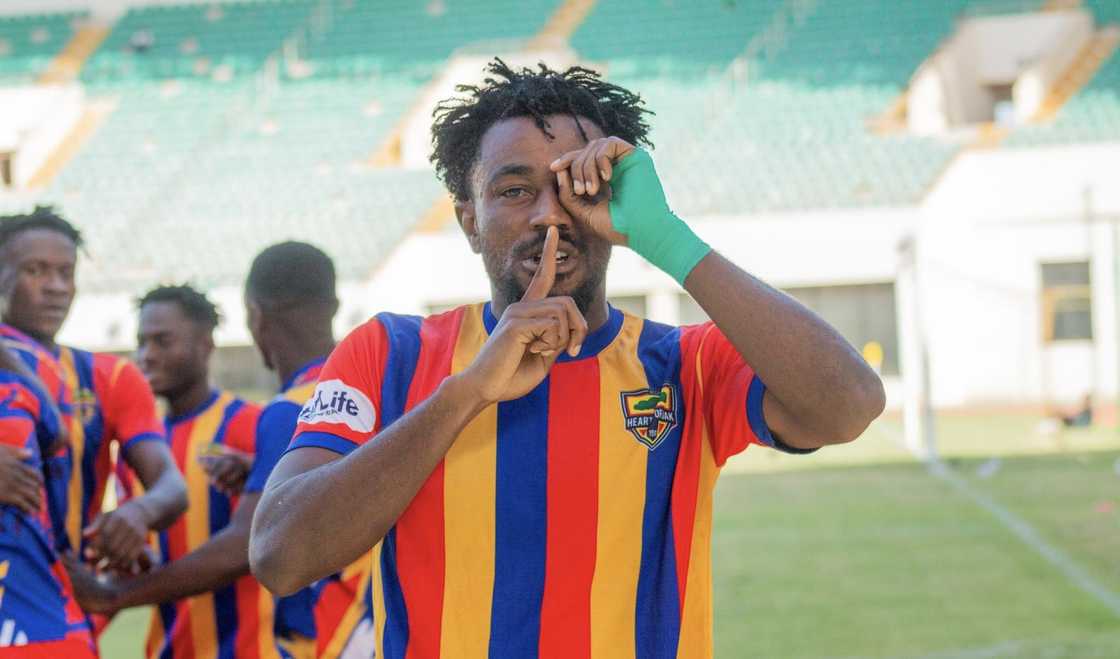 Hearts of Oak players celebrate after winning against Young Apostles in a 2024/25 Ghana Premier League match at University of Ghana Stadium Hearts of Oak players celebrate after winning against Young Apostles in a 2024/25 Ghana Premier League match at University of Ghana Stadium