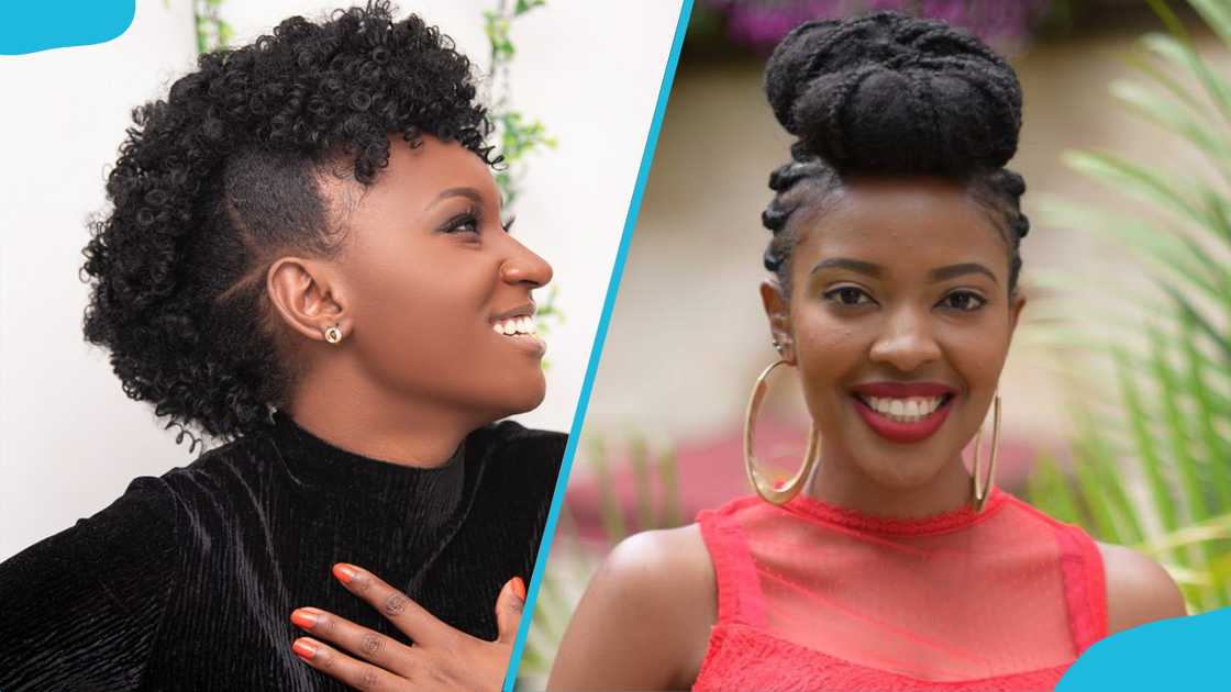 Women looking happy in Mohawk kinky Women looking happy in Mohawk kinky